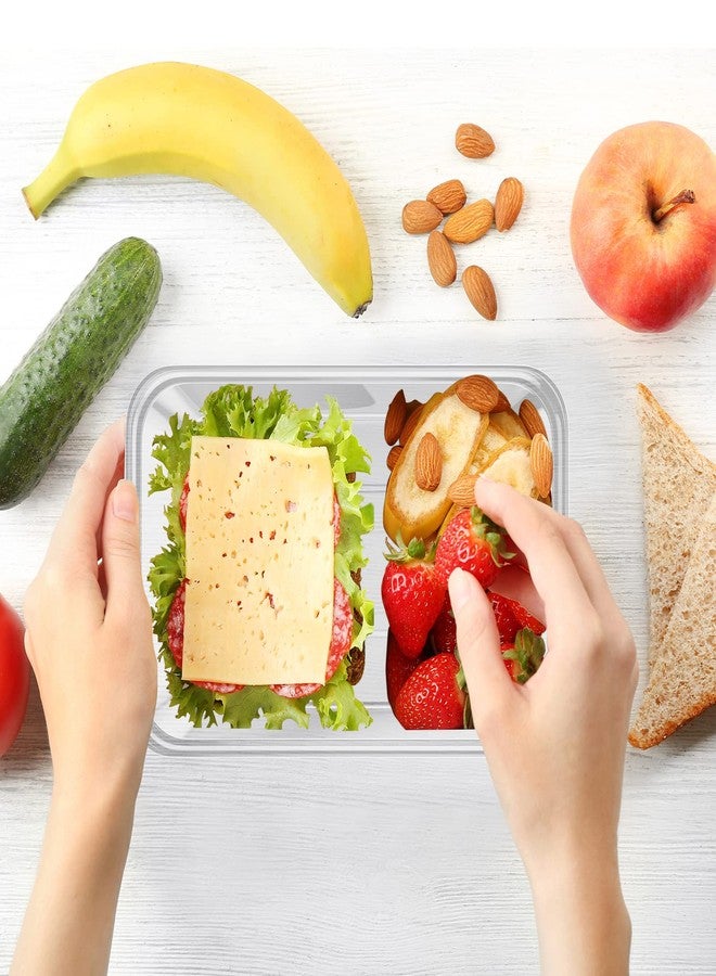 Sawysine 100 Pcs Plastic Meal Prep Containers Food Storage Containers Reusable Lunch Bowls with Lid Stackable Disposable Lunch Boxes 1 Compartment Bento Box(Clear,22 oz) - Image 3