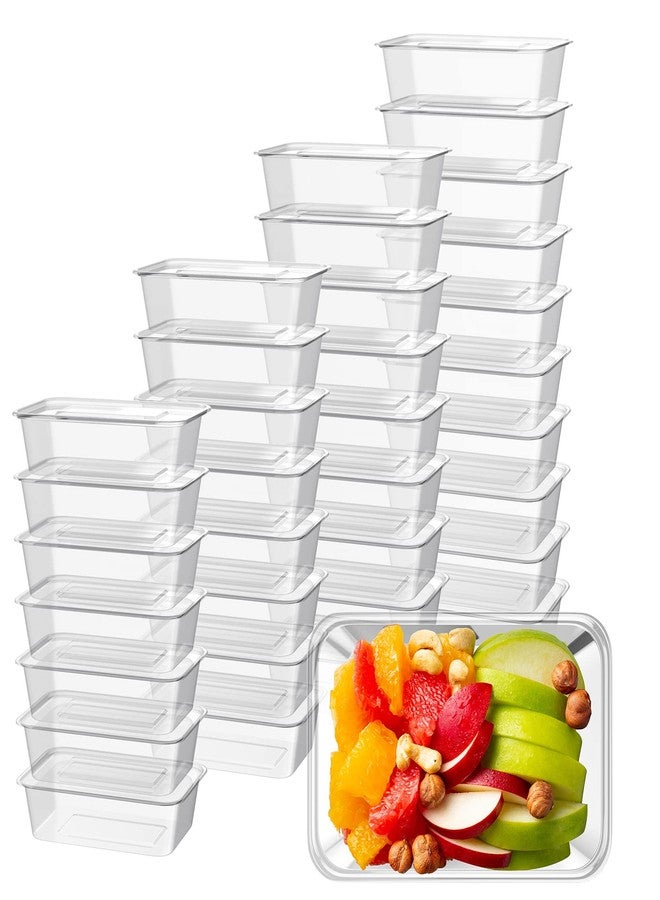 Sawysine 100 Pcs Plastic Meal Prep Containers Food Storage Containers Reusable Lunch Bowls with Lid Stackable Disposable Lunch Boxes 1 Compartment Bento Box(Clear,22 oz) - Image 1