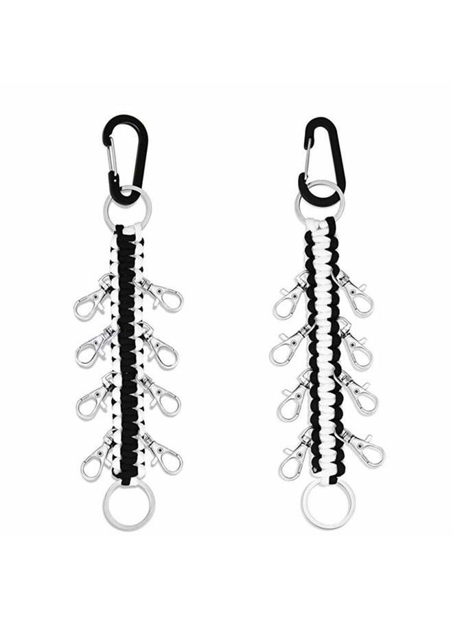 Dodxiaobeul 10 Inch Handmade Cheer Bows Holder 2 Pack & 16 Lobster Clasp (Black & White) - Image 4