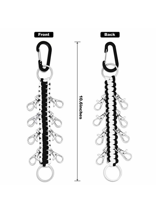 Dodxiaobeul 10 Inch Handmade Cheer Bows Holder 2 Pack & 16 Lobster Clasp (Black & White) - Image 3
