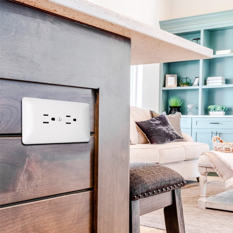 TayMac MW2000W Masque 2000 Series 1-Gang Nonmetallic Decorator Style Duplex Cover-Up Wall Plate, White, 5-Pack - Image 2