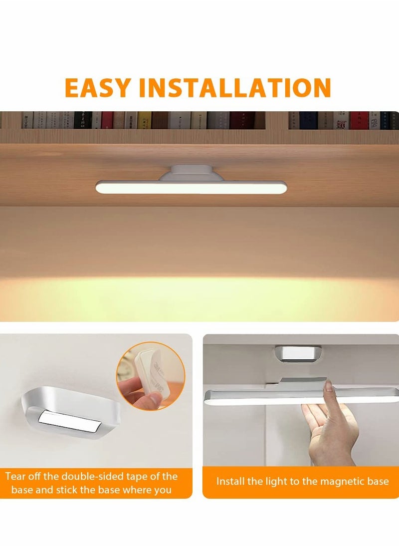 Excefore - LED Motion Cabinet Light,  Under Counter Closet Lighting, Rechargeable Magnetic Strip Lights, Battery Powered Operated Desk Lamp for Reading, Home Office, Makeup Mirror, Kitchen - Image 1