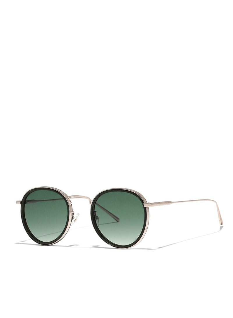 30Sundays MOD SQUAD Women Green Sunglasses - Frame Material: Metal + Acetate - Lens Color: Green- Frame Color: Rose Gold - Full Rim  - Image 2