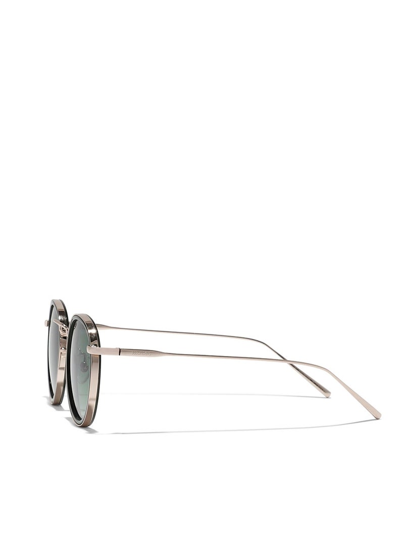 30Sundays MOD SQUAD Women Green Sunglasses - Frame Material: Metal + Acetate - Lens Color: Green- Frame Color: Rose Gold - Full Rim  - Image 3