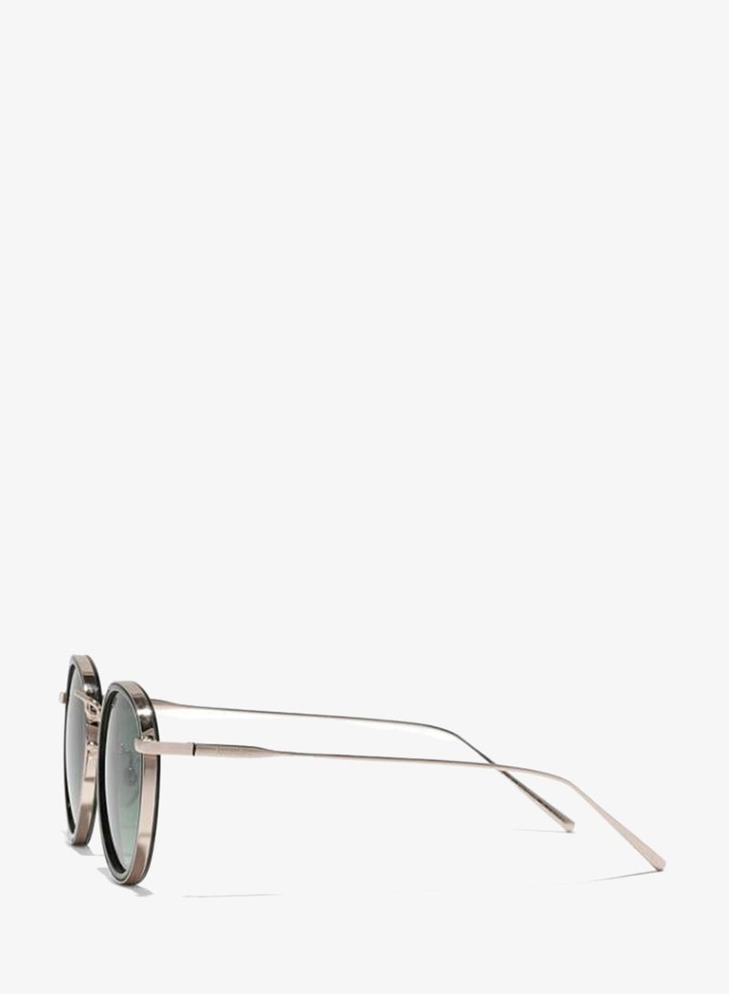 30Sundays MOD SQUAD Women Green Sunglasses - Frame Material: Metal + Acetate - Lens Color: Green- Frame Color: Rose Gold - Full Rim - Image 3