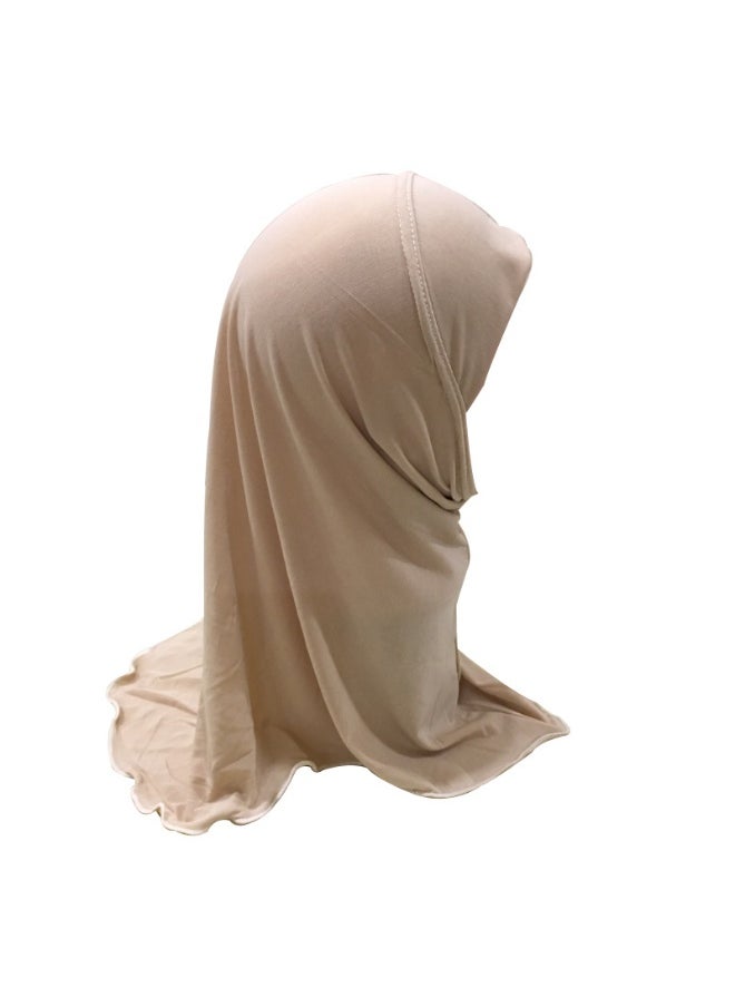 NIBEMINENT Girls Hijab Muslim Kids Scarf Headwear Solid Color for 2-6 Years Ready to Wear  - Image 1