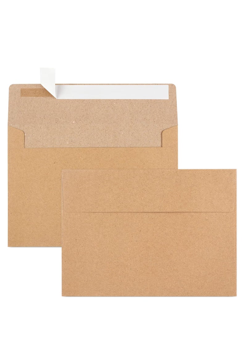50Pcs Brown Kraft Envelopes, 5x7 Envelopes for Invitations, A7 Invitation Envelopes, Card Envelopes, for Personalize Gift Cards, Wedding, Baby Shower, Birthday Party - Image 1