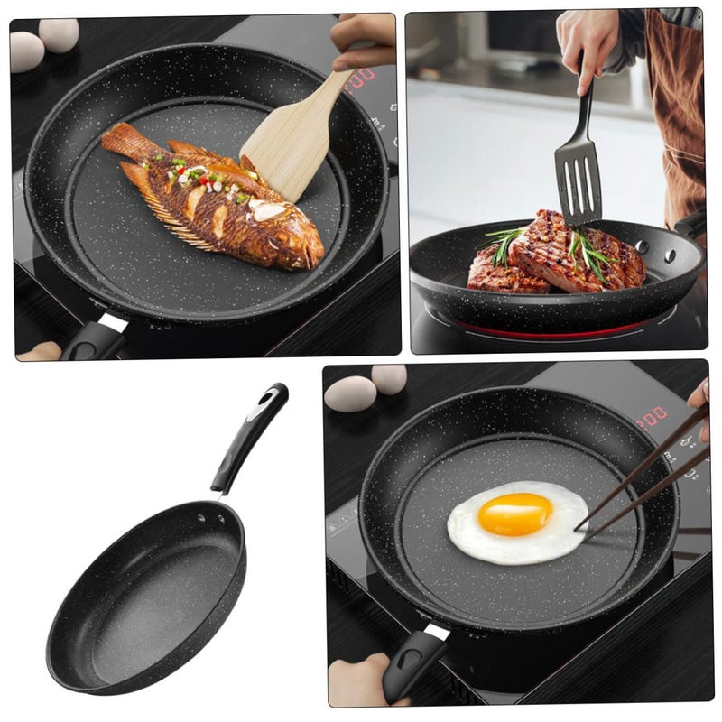 مقلاة غير لاصقة مغطاة بتصميم دائري للاستخدام المنزلي والمطعم. - Image 4