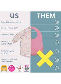 bibado Long Sleeve Baby Bibs - Babies And Toddlers 6-36 Months - Coverall Baby Weaning Bib - Easy Wipe Clean And Soft Fabric  - Image 3
