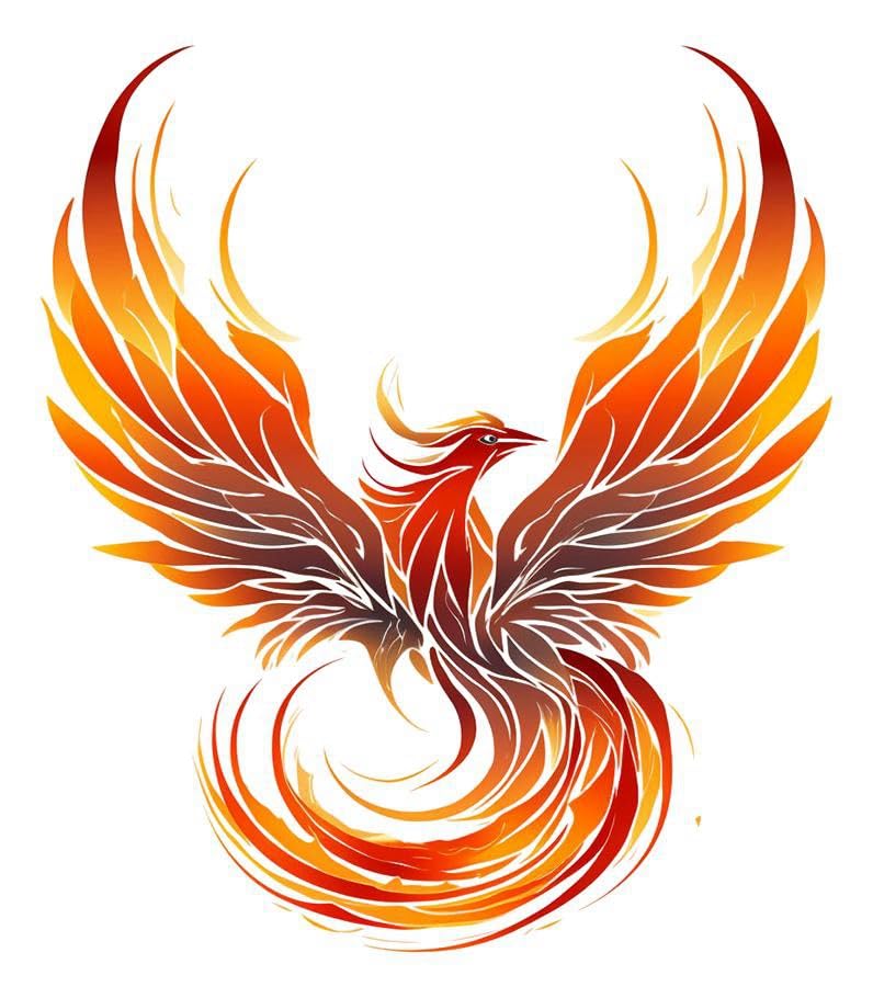 6 Sheets Temporary Fake Tattoos for Men Adults Flying Phoenix Fire Bird Abstract Rising Wing Temporary Fake Tattoo for Women Neck Arm Chest for Woman