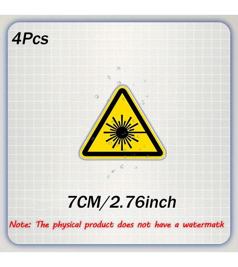 4pcs ISO 7010 W004 Laser Beam Warning Signs Breathable Vinyl Stickers - Image 2