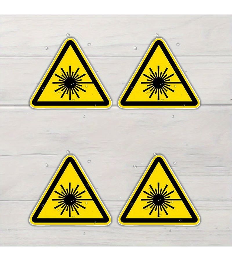 4pcs ISO 7010 W004 Laser Beam Warning Signs Breathable Vinyl Stickers - Image 1
