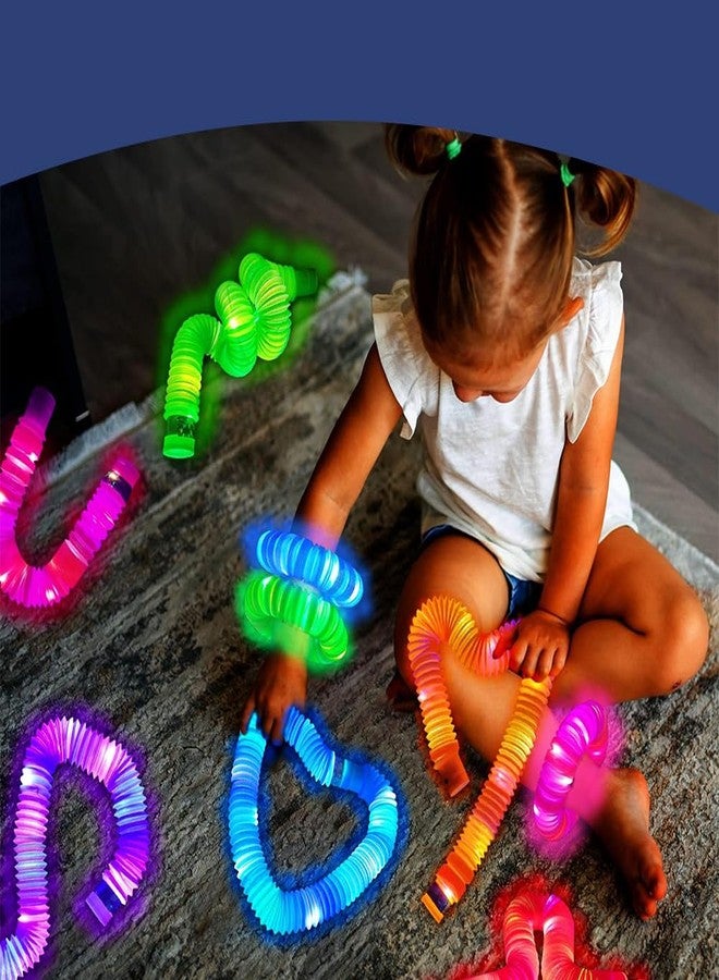 Abley's Light Up Pop Tubes for Toddlers - 5 Pcs, Light Up Pop Tubes Toys Gifts for Kids, Glow Sticks Party Favors, LED Bracelets Necklaces Accessories for Children | 19 cm | Stretchable Upto 50 cm - Image 3
