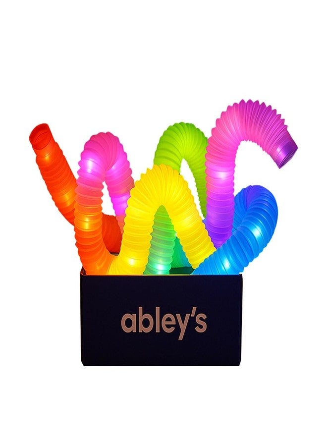 Abley's Light Up Pop Tubes for Toddlers - 5 Pcs, Light Up Pop Tubes Toys Gifts for Kids, Glow Sticks Party Favors, LED Bracelets Necklaces Accessories for Children | 19 cm | Stretchable Upto 50 cm - Image 2