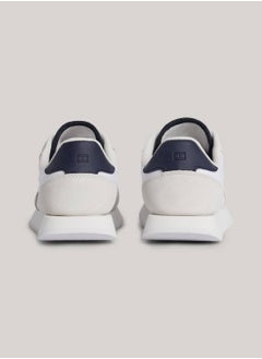 TOMMY HILFIGER Women's Global Stripe Essential Suede Trainers -  Suede upper, White  - Image 2