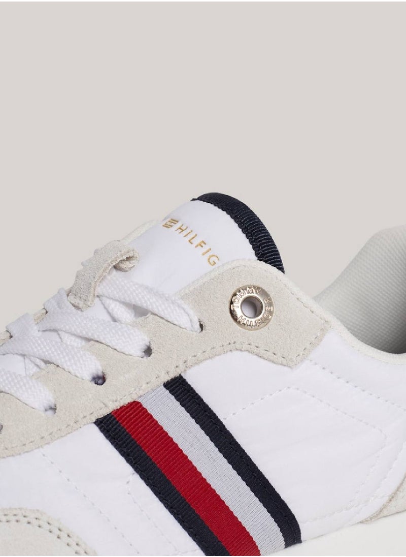 Women's Global Stripe Essential Suede Trainers -  Suede upper, White - pzsku/ZE63E42CCFED7FDFD7CA6Z/45/_/1724216631/8ae95d2b-7095-442c-bbf2-a0e500f1cf95