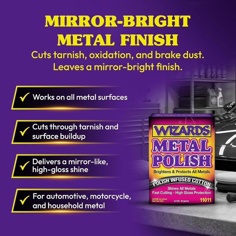 Wizards Metal Polish Cloth - Automotive Detailing for Aluminum, Chrome & Stainless Steel - Image 2