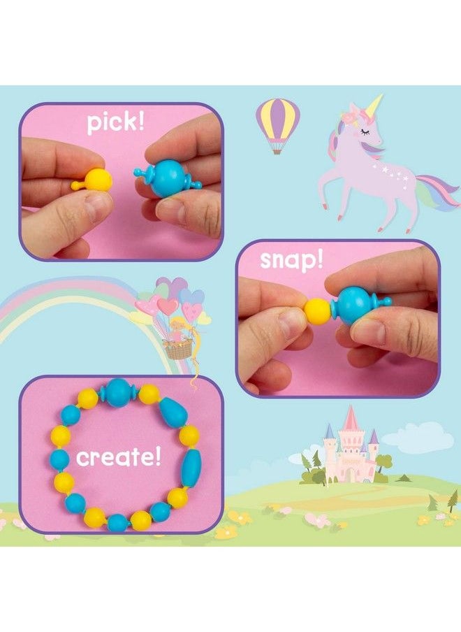 Just My Style - Make & Believe Unicorn Pop Beads 500+ Snaptogether Diy Bead Kit For Girls Jewelry Set Great Travel & On The Go Activity For Kids Ages 4 5 6 7 8 - Image 1