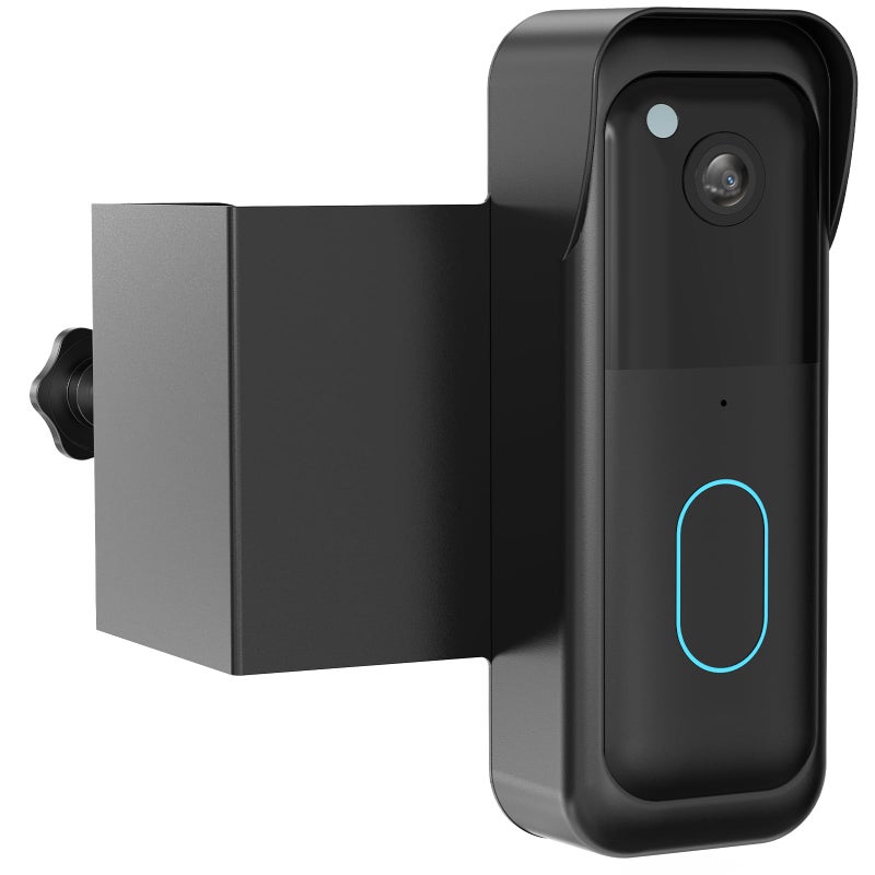 Pefecon No-Drill Blink Doorbell Mount, Anti-Theft Door Mount for All-new Blink Doorbell Camera, Quick Install Doorbell Kits Ideal for Rental Apartments, No Sensor Blockage, Black - Image 1