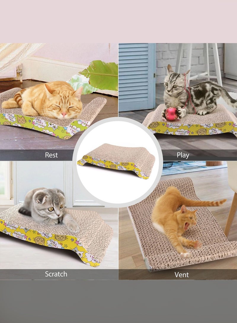 CATANES Cat Scratcher Cardboard Cat Scratch Pad with Premium Scratch Textures Design Durable Cat Scratching Pad Reversible - Image 5