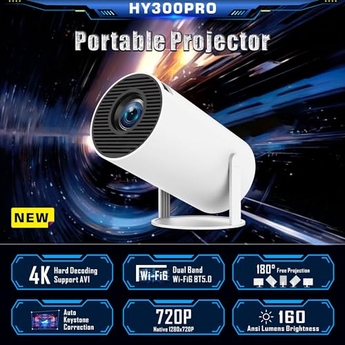 Astarama Mini Beamer 4K Home Cinema Projector with Android OS, 5G WiFi, BT5.0, Auto Keystone Correction, 130 Inch Display for Phone/PC/Lap/PS5/Xbox/Stick - Image 2