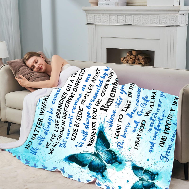 Nahjiiem Sister Gifts Blanket to Sister Birthday Gifts from Sister, Best Sister Ever Gifts, Gifts for Sister Graduation Mother's Day Ideas Throw Blanket 60 * 80in - Image 5