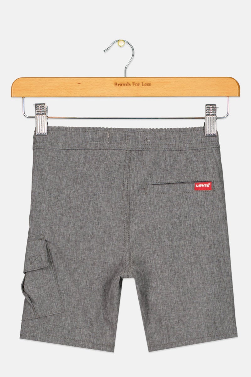 Levi's Kids Boy Heather Basic Slim Shorts, Charcoal - Image 2