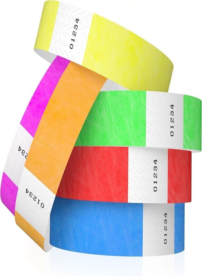 Festiko® Tyvek Wristbands for Events | Waterproof & Tamper-Proof Entry Bands for Parties, Hospitals, Clubs, Concerts, Festivals & VIP Access Control (5 Color Multi, 500) - Image 1