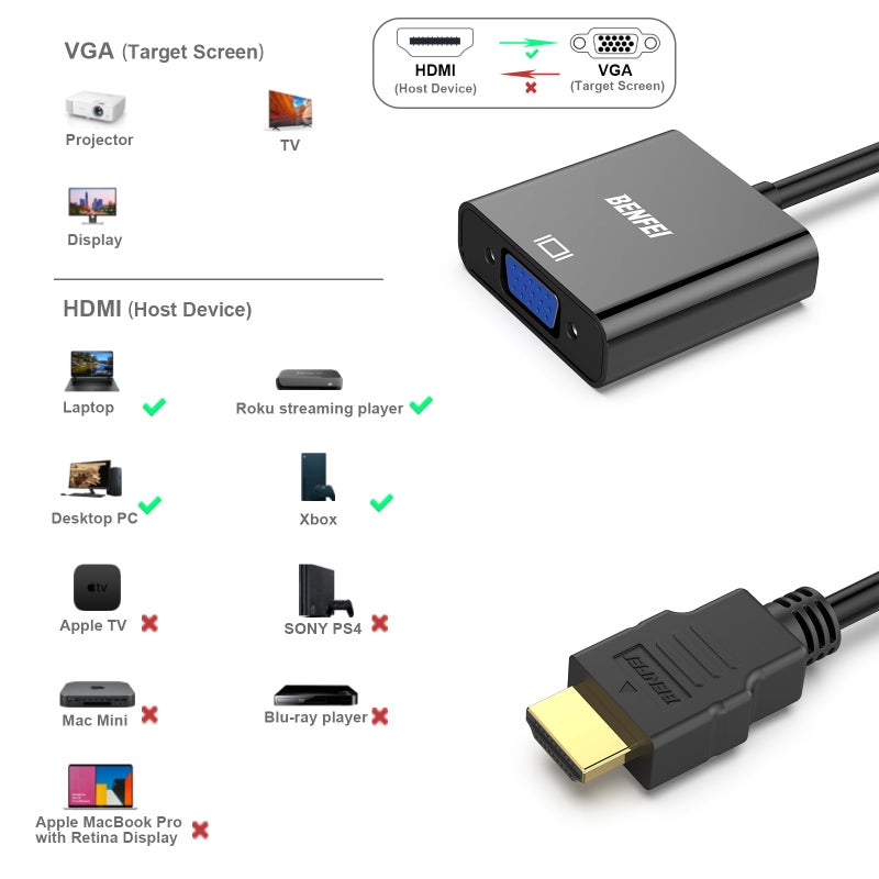 بنفي كابل محول بمنفذ HDMI إلى منفذ VGA - Image 3
