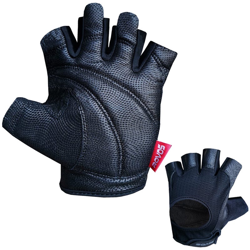 ROVOS Workout Gloves for Men Ventilated Leather Weightlifting Gloves, Double-Layer Anti-Slip Palm with Foam Padding for Superior Grip and Hand Protection L - Image 5