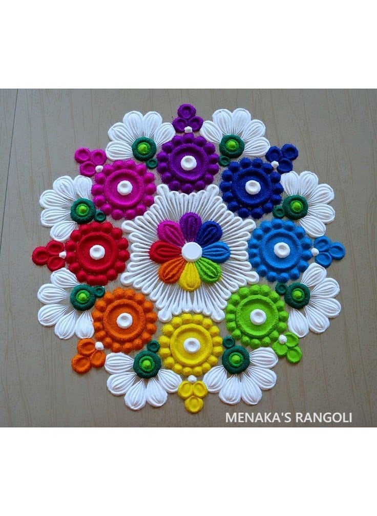Shubh Shubh Sanskar Rangoli Colour Powder Brown and Red 200 Gram EachDiwali Decoration Items Floor Art Rang for Home Navratri Pongal Pooja Mandir Decor Pack of 2 Colors  - Image 5