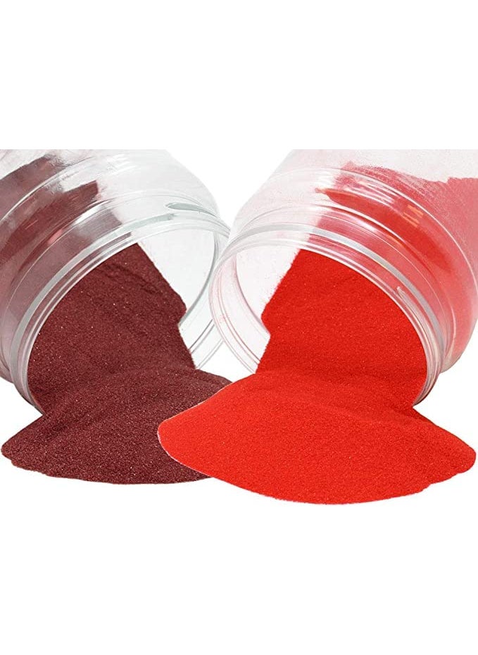 Shubh Shubh Sanskar Rangoli Colour Powder Brown and Red 200 Gram EachDiwali Decoration Items Floor Art Rang for Home Navratri Pongal Pooja Mandir Decor Pack of 2 Colors  - Image 1