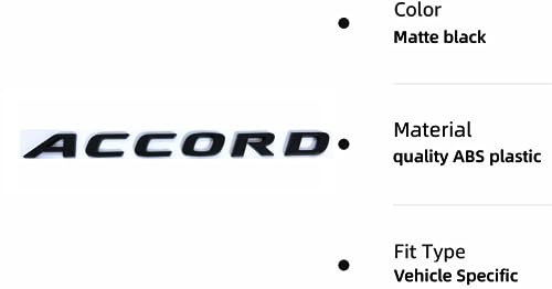 HUIANTS Car 3D Rear Tail Letter Emblem Replacement for Accord,Car Badge Decals Logo Trunk Decoration Emblem Modification (A Black) - Image 4