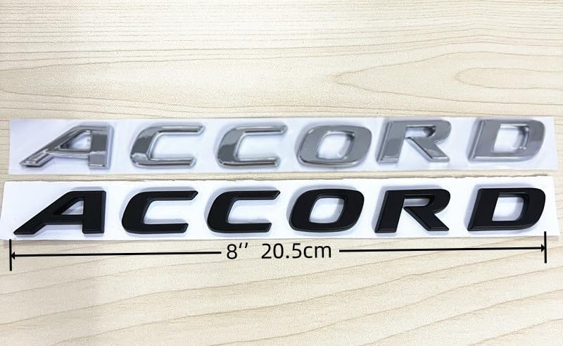 HUIANTS Car 3D Rear Tail Letter Emblem Replacement for Accord,Car Badge Decals Logo Trunk Decoration Emblem Modification (A Black) - Image 2