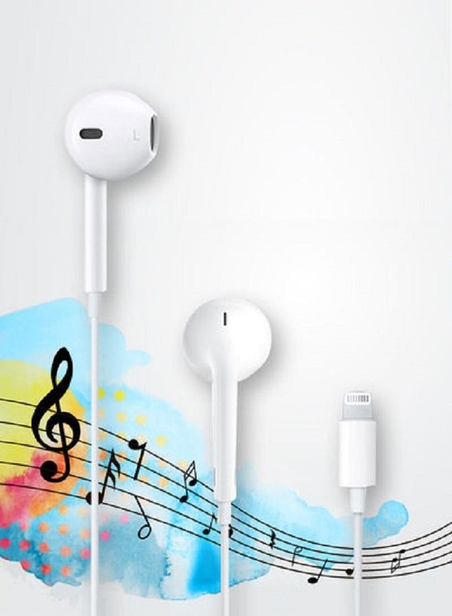 In-Ear Earphones With Mic For Apple iPhone White - Image 1