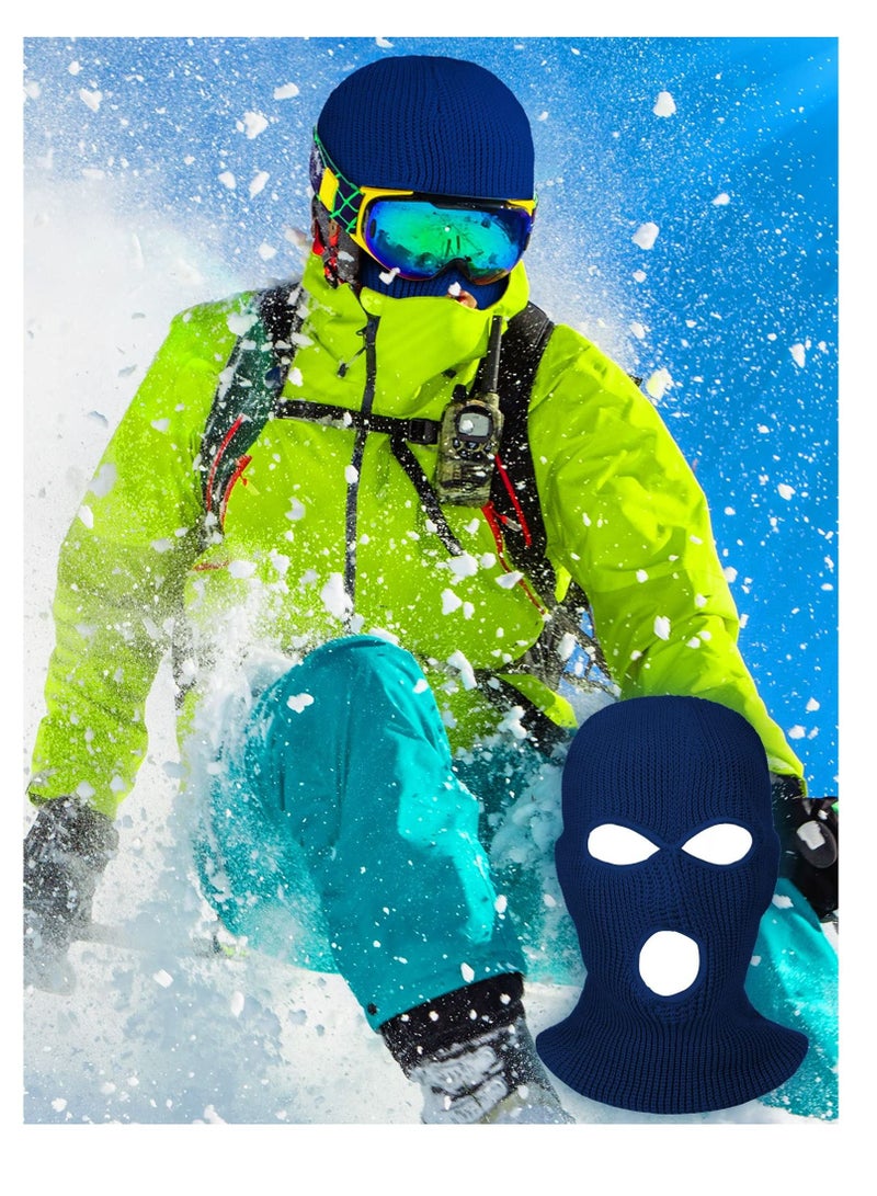 SYOSI 3-Hole Full Face Cover Winter Outdoor Sport Knitted Face Cover Ski Adult Balaclava Headwrap Full Face Mask Motorcycle Cycling Snowboard Gear for Outdoor Sports for Men Women  - Image 2