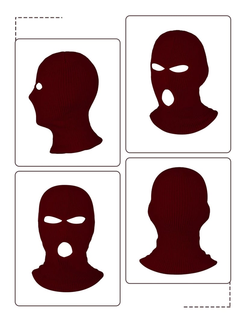 SYOSI 3-Hole Full Face Cover Winter Outdoor Sport Knitted Face Cover Ski Adult Balaclava Headwrap Full Face Mask Motorcycle Cycling Snowboard Gear for Outdoor Sports for Men Women  - Image 3