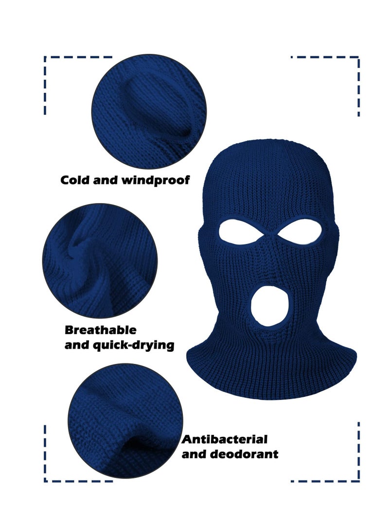 SYOSI 3-Hole Full Face Cover Winter Outdoor Sport Knitted Face Cover Ski Adult Balaclava Headwrap Full Face Mask Motorcycle Cycling Snowboard Gear for Outdoor Sports for Men Women  - Image 4