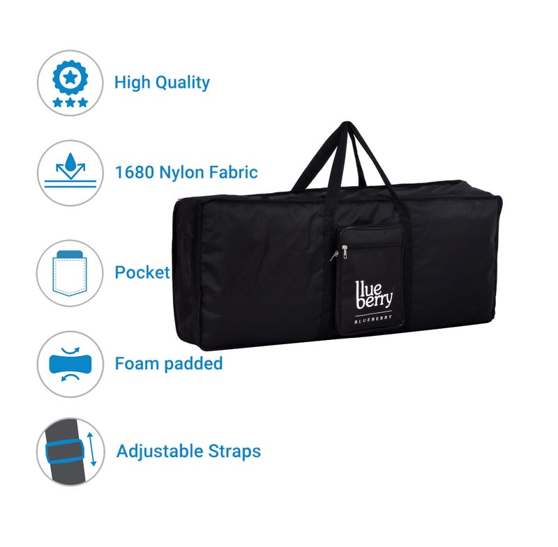 blueberry KB50 Padded Keyboard Bag & Dust Cover Compatible with Yamaha PSR E463 Keyboard(Black) - Image 2