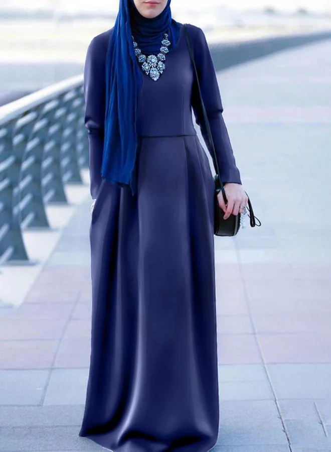 تايك تو فستان طويل بأكمام طويلة وكسرات