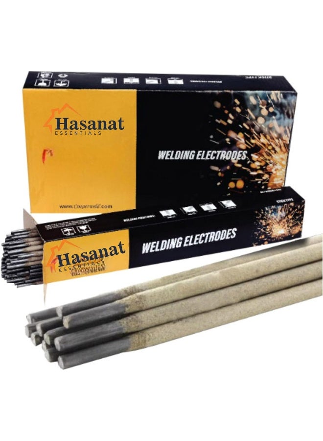 HASANAT ESSENTIALS عصا لحام أساسية أقطاب لحام أداء لحام ممتاز 7018 6013 عبوة 5 كجم (4 مم²، E7018)
