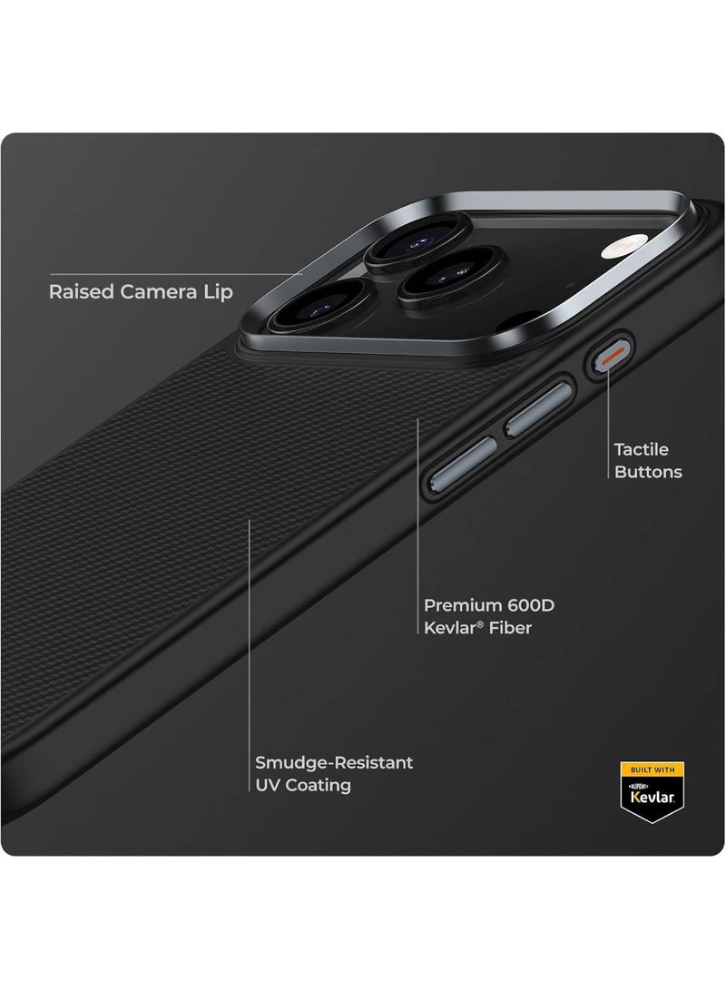 اووكاي جراب لهاتف iPhone 18 Pro Max / 17 Pro Max متوافق مع MagSafe، جراب رفيع وخفيف الوزن بتصميم أنيق يشبه الجراب بدون غطاء، بنمط ألياف الكربون (أسود) - Image 2