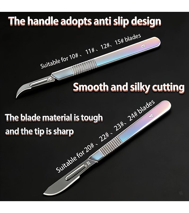 33pcs Premium Utility Carving Blade Set With 3 Type Blades And 2 Handles - Image 3