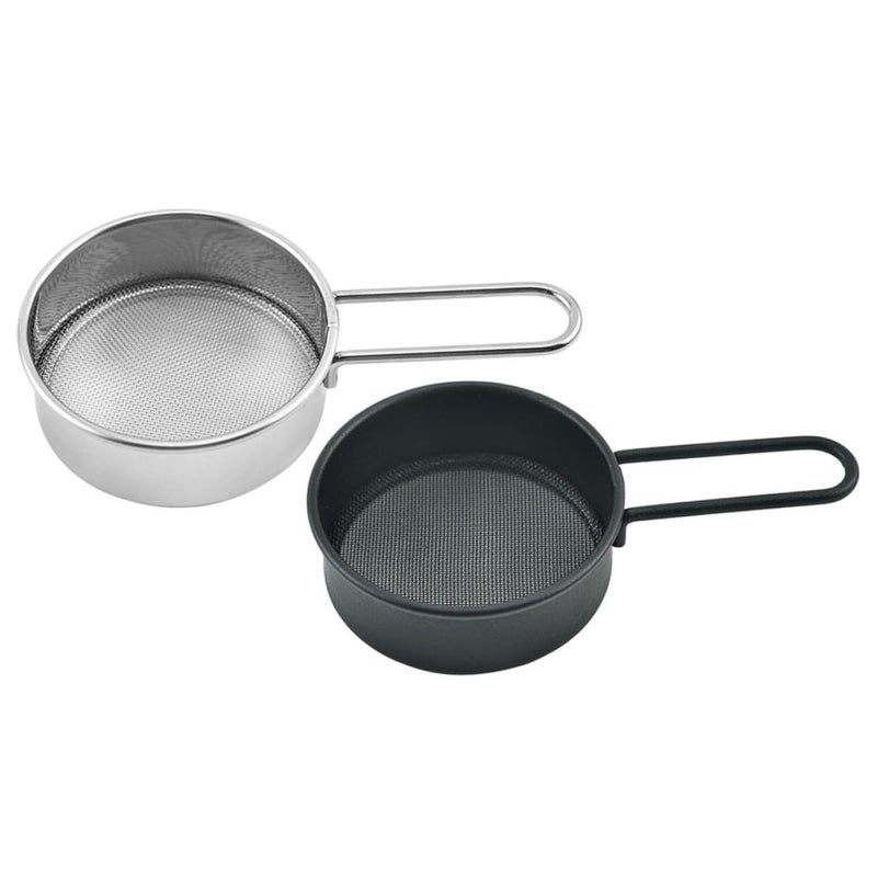 Stainless Steel Flour Sifter Fine Mesh Strainer For Baking Kitchen 2 Pack - Image 2