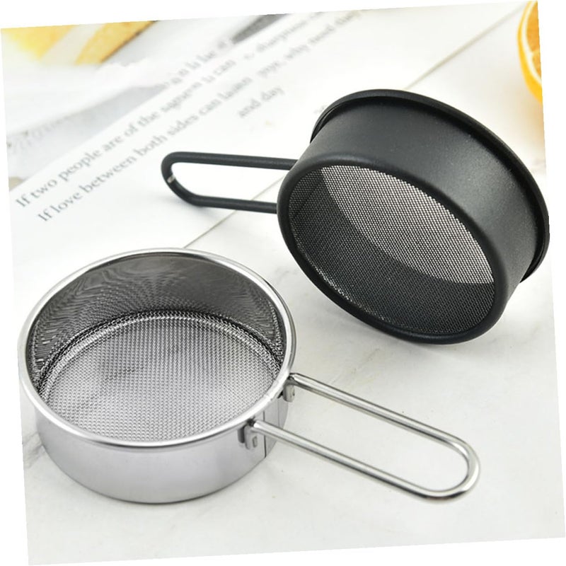 Stainless Steel Flour Sifter Fine Mesh Strainer For Baking Kitchen 2 Pack - Image 3