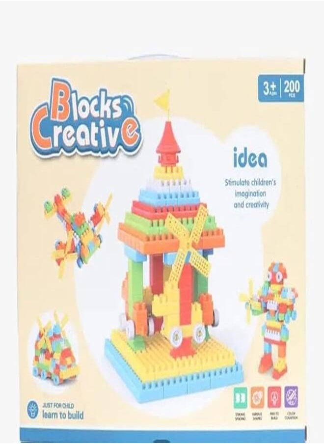 Multicolor Blocks Creative 200 Pcs Toys Ages 3+ 
