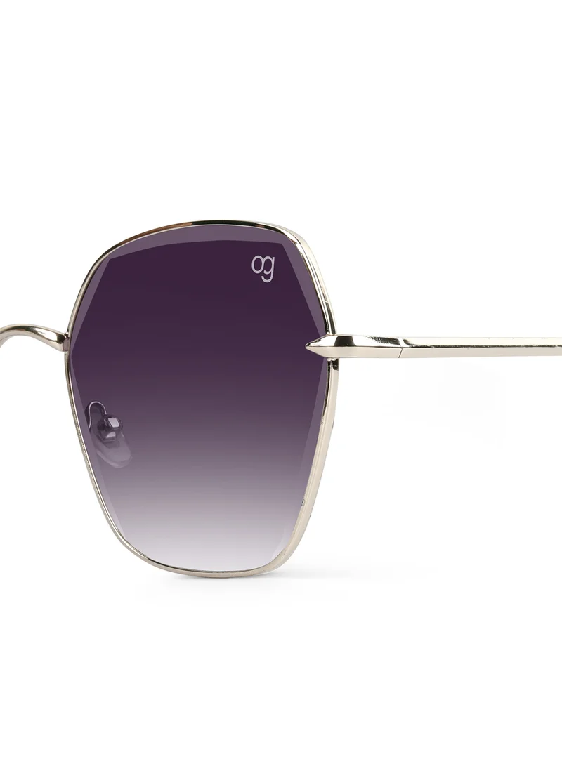 Woggles Latest & Stylish UV Protected Black Hexagonal Sunglasses for Women