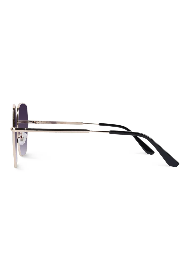 Woggles Latest & Stylish UV Protected Black Hexagonal Sunglasses for Women