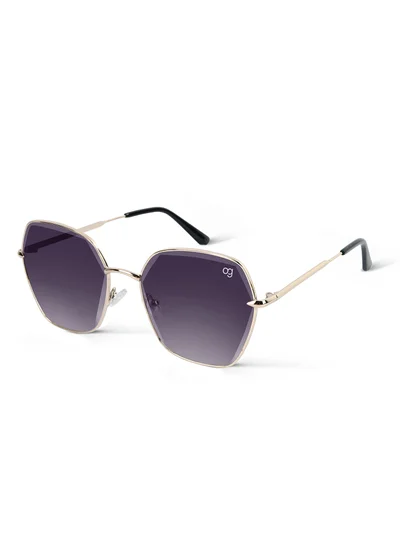 Woggles Latest & Stylish UV Protected Black Hexagonal Sunglasses for Women