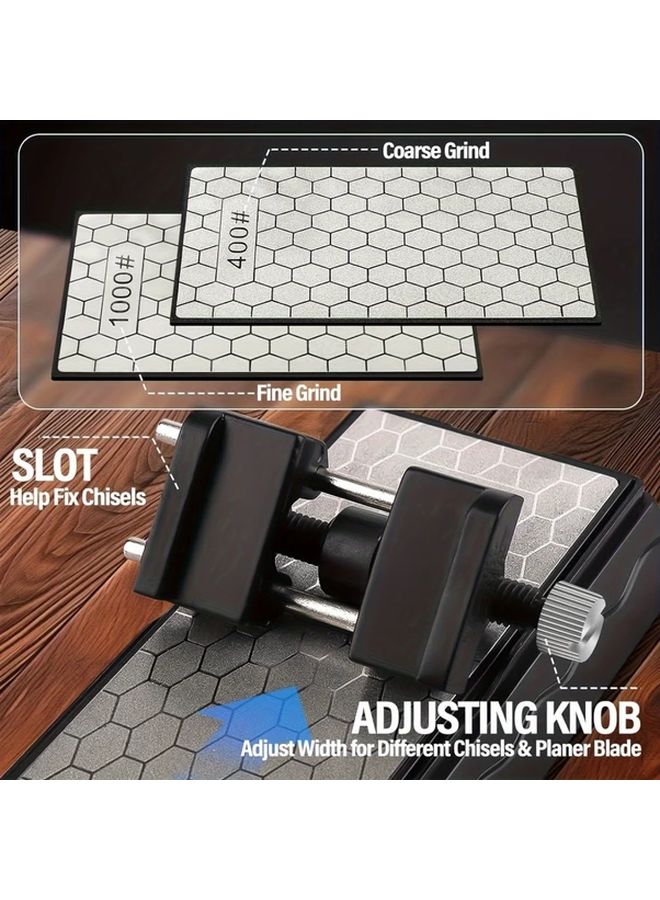 Diamond Whetstone Set With Angler And Angle Clip Fine Coarse Sharpening Plate Non Slip Base - Image 2